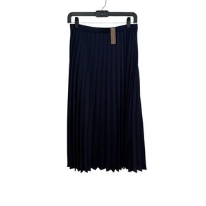 J.Crew navy pleated midi skirt